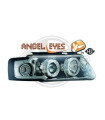 Faróis Angel Eyes Fundo Cromado VW Passat B5 (1997-2001)