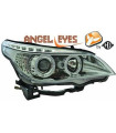 Faróis Angel Eyes Fundo Cromado BMW E60 (2003 - 2007) 