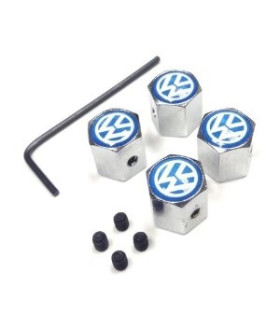 Tampas para Válvulas de Jantes - Anti-Roubo Logo VW Azul