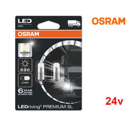 Lâmpadas LED T4W Branco 4000K 24v Osram LEDriving PREMIUM SL - Pack Duo Blister