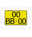 Placa de Matrícula Amarela Quadrada Acrílica - PT Modelo Mota