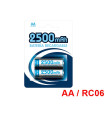 2x Pilhas Recarregáveis Ni-mh AA / RC06 1.2v 2500 mAh
