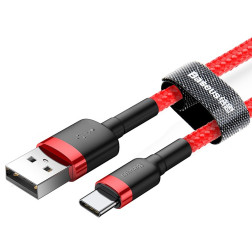 Cabo USB-A para USB-C 1M 3A Vermelho Baseus