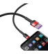 Cabo USB-A para USB-C 1M 5A 40W Vermelho e Preto Baseus