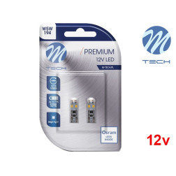 Lâmpadas LED T10 W5W Canbus 8x SMD 2835 12V Cool White Premium M-Tech - Pack Duo Blister