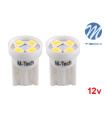 Lâmpadas LED T10 W5W 4x SMD 2835 12V Cool White Basic M-Tech - Pack Duo Blister