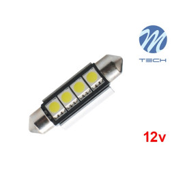 Lâmpada LED Tubular C5W 41mm 4xSMD5050 Canbus Cool White M-Tech - Individual