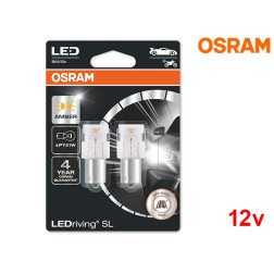 Lâmpadas LED PY21W BAU15S Amber / Laranja 12V Osram LEDriving SL - Pack Duo Blister