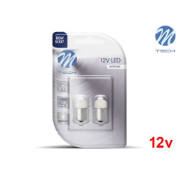 Lâmpadas LED R5W 5007 BA15s 9x SMD 3014 12V Cool White Basic M-Tech - Pack Duo Blister