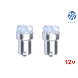 Lâmpadas LED R5W 5007 BA15s 9x Led Dip 12V Laranja Basic M-Tech - Pack Duo Blister