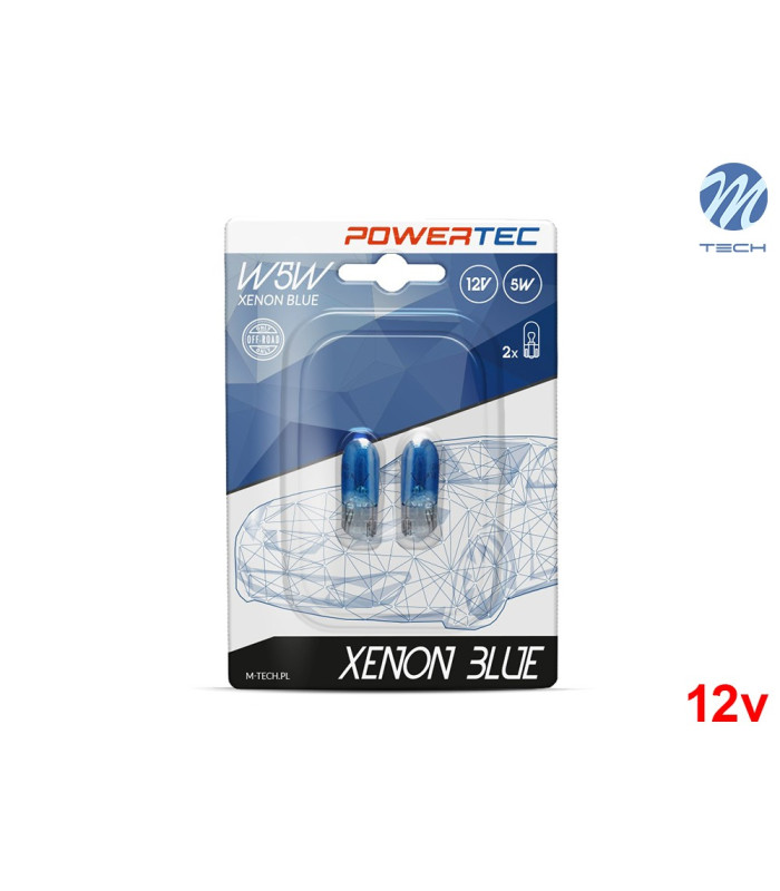 Lâmpadas de Halogéneo T10 W5W 12v/5w Xenon Blue - Pack Duo Blister