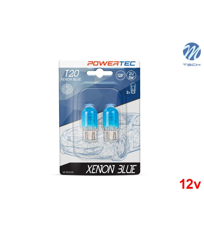 Lâmpadas de Halogéneo T20 W21/5W 12v Xenon Blue - Pack Duo Blister
