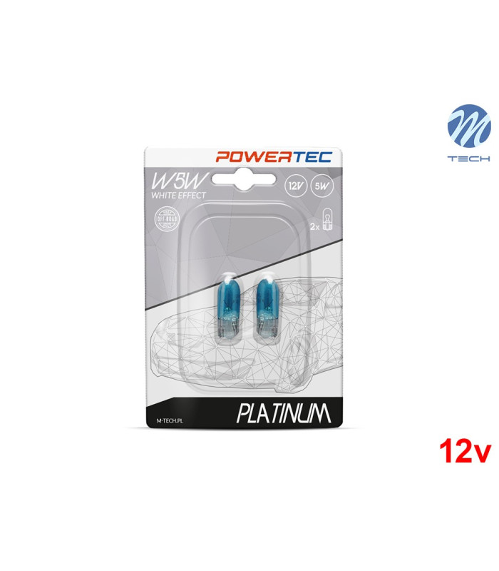Lâmpadas de Halogéneo T10 W5W 12v/5w Platinum - Pack Duo Blister